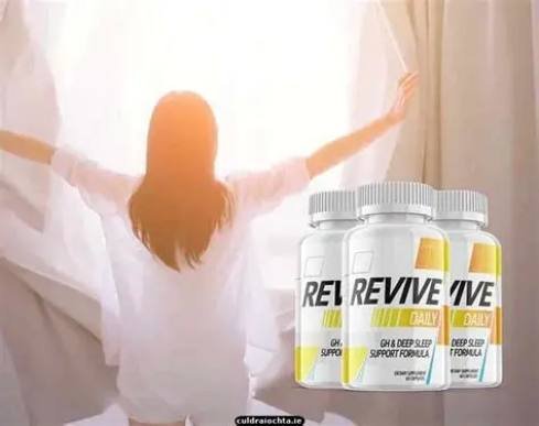 Product explanation visual introducing Revive Daily dietary supplement